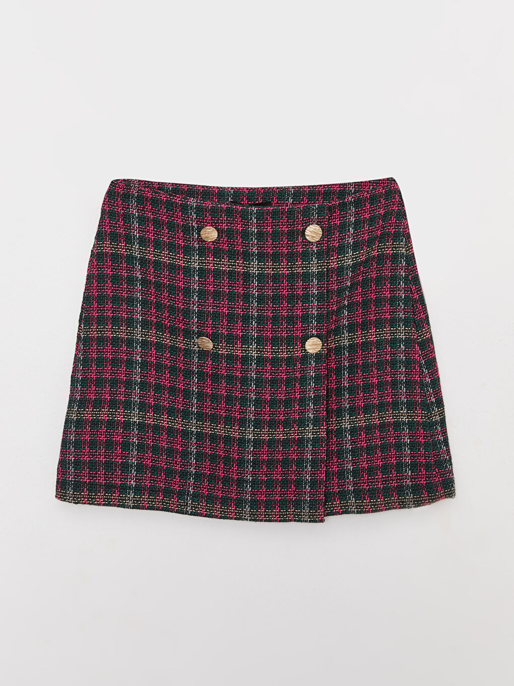 Pembe Standart Fit Desenli A Kesim Kadın Etek-4