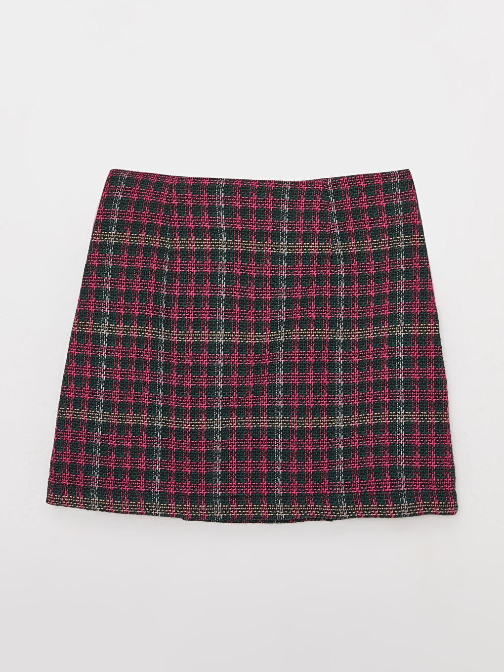 Pembe Standart Fit Desenli A Kesim Kadın Etek-5