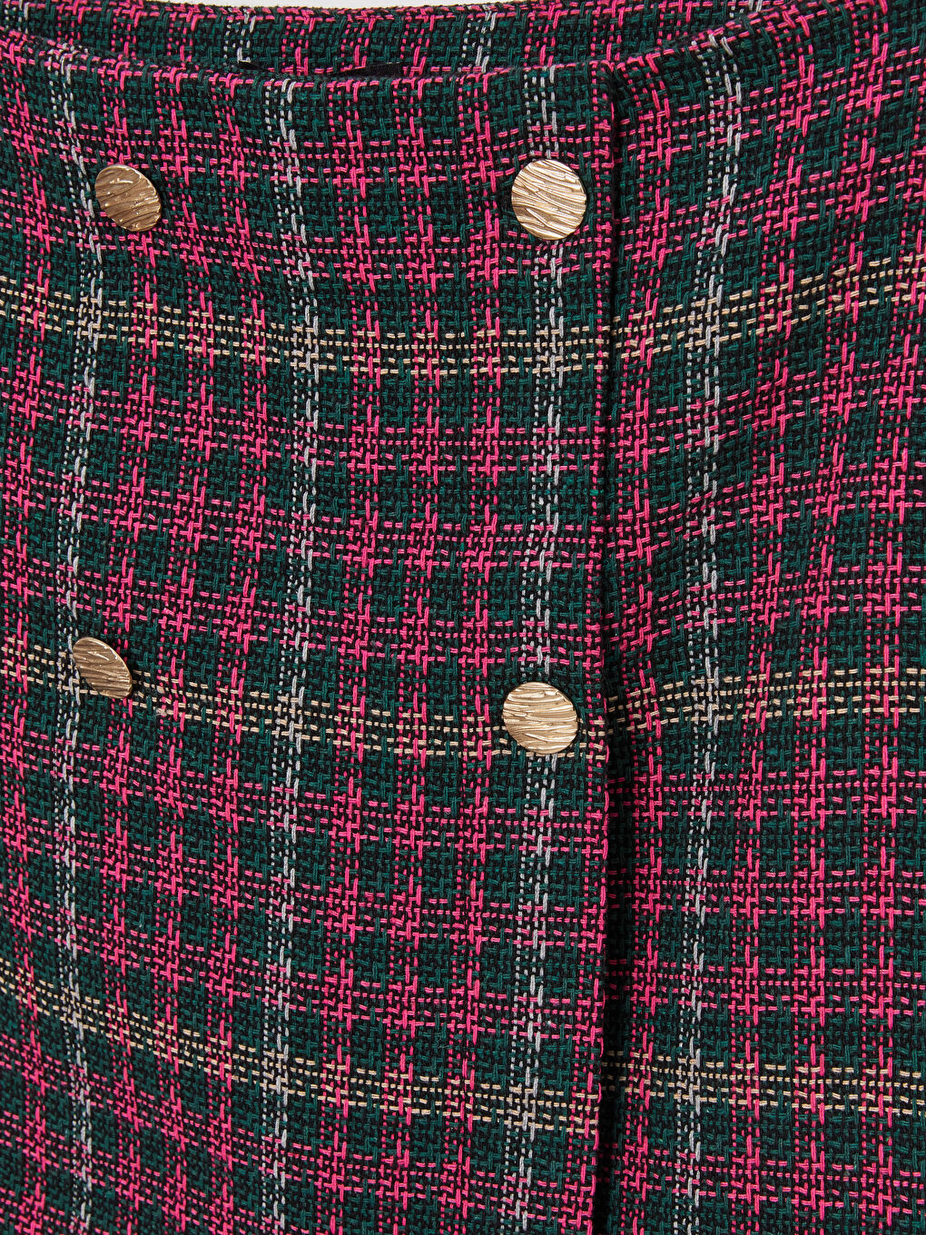 Pembe Standart Fit Desenli A Kesim Kadın Etek-6