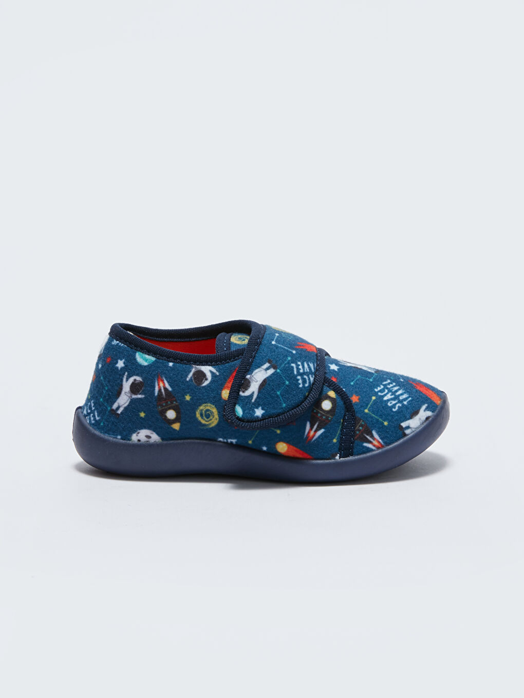 Lacivert Baskılı Cırt Cırtlı Erkek Çocuk Panduf-1