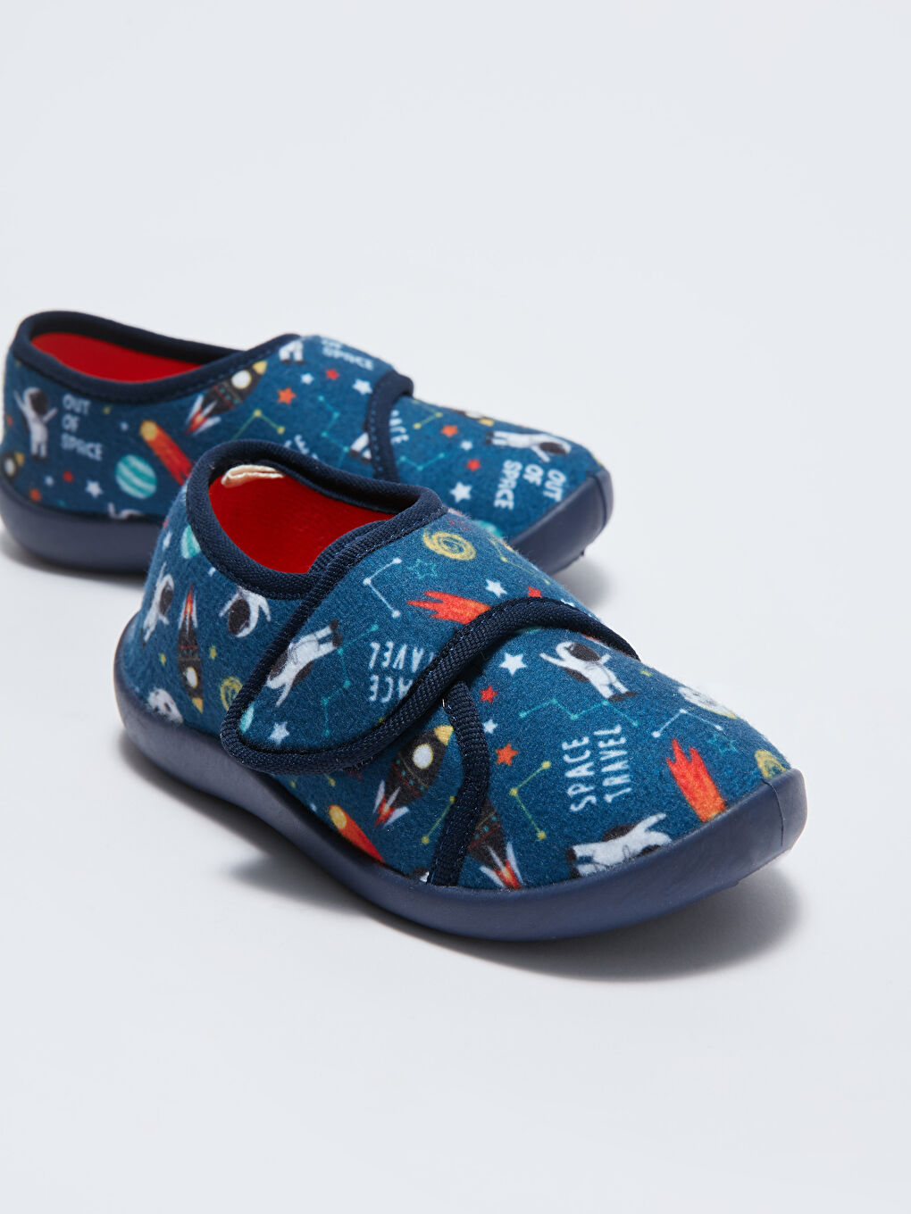 Lacivert Baskılı Cırt Cırtlı Erkek Çocuk Panduf-2