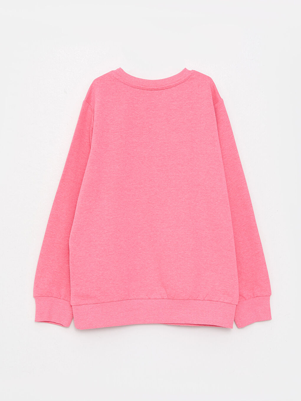 LCW Kids Parlak Pembe Bisiklet Yaka Baskılı Uzun Kollu Kız Çocuk Sweatshirt - 5