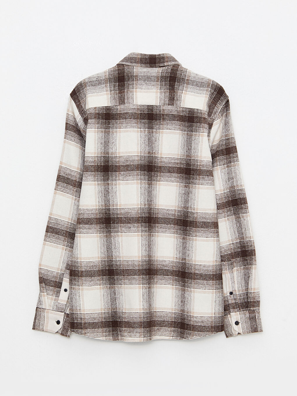 Bej Regular Fit Uzun Kollu Ekose Erkek Oduncu Gömlek-5