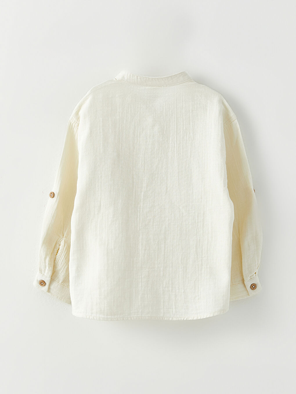 Bej Hakim Yaka Uzun Kollu Erkek Bebek Gömlek-4