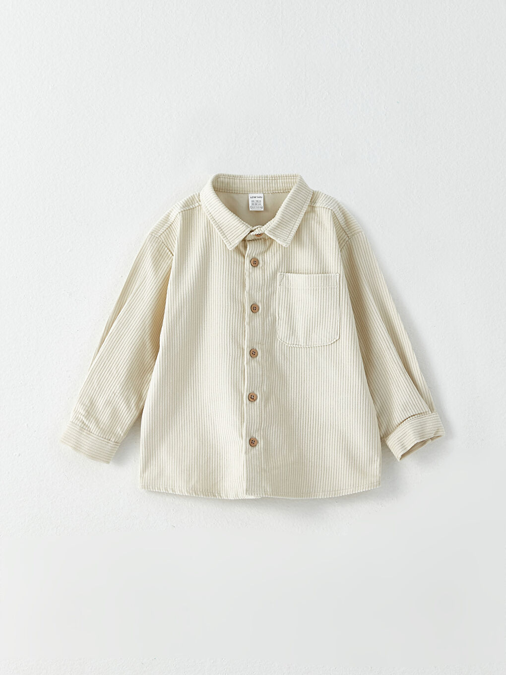 Long Sleeve Basic Baby Boy Velvet Shirt-2