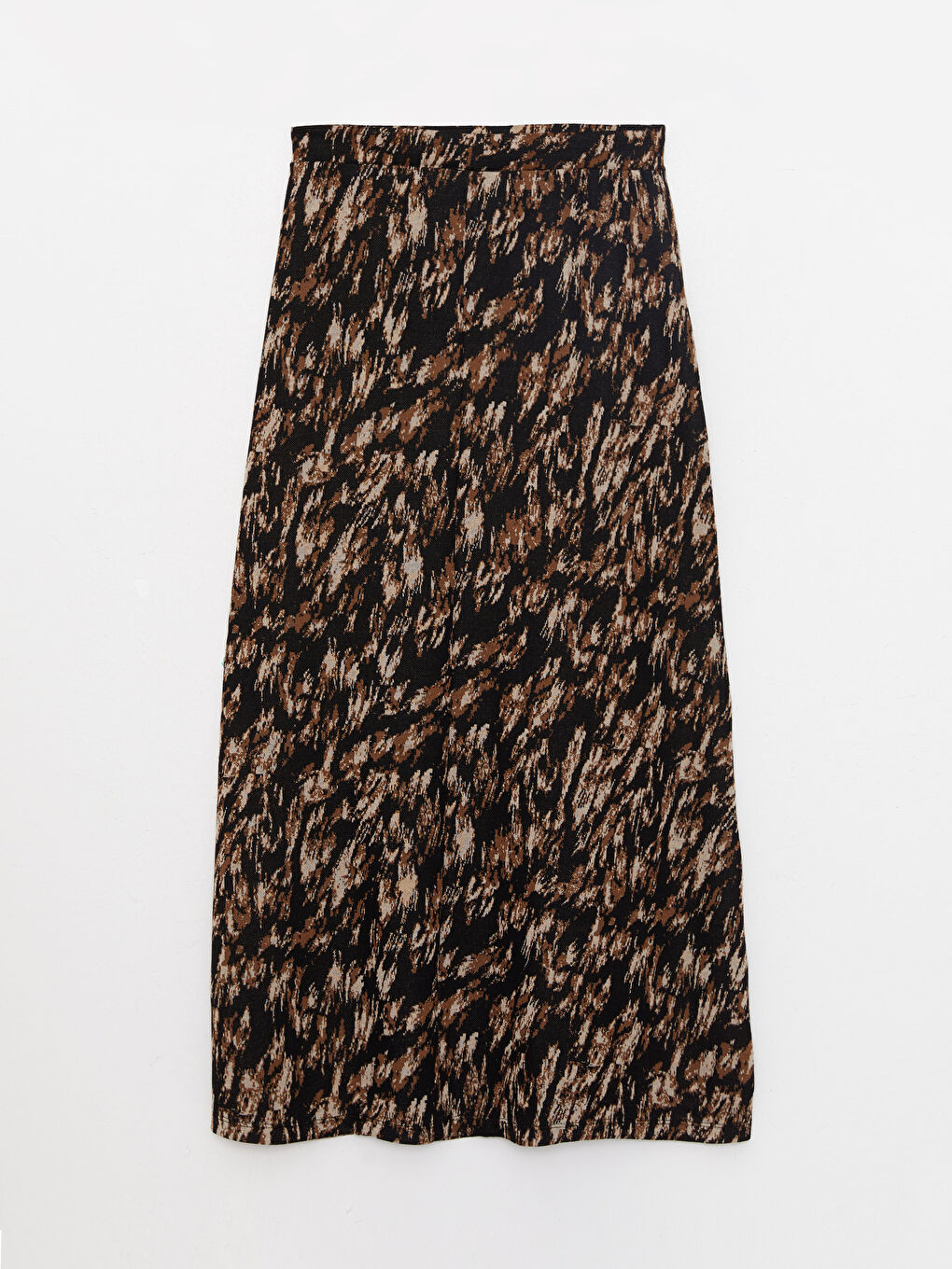 Siyah Beli Lastikli Desenli A Kesim Kadın Etek-2