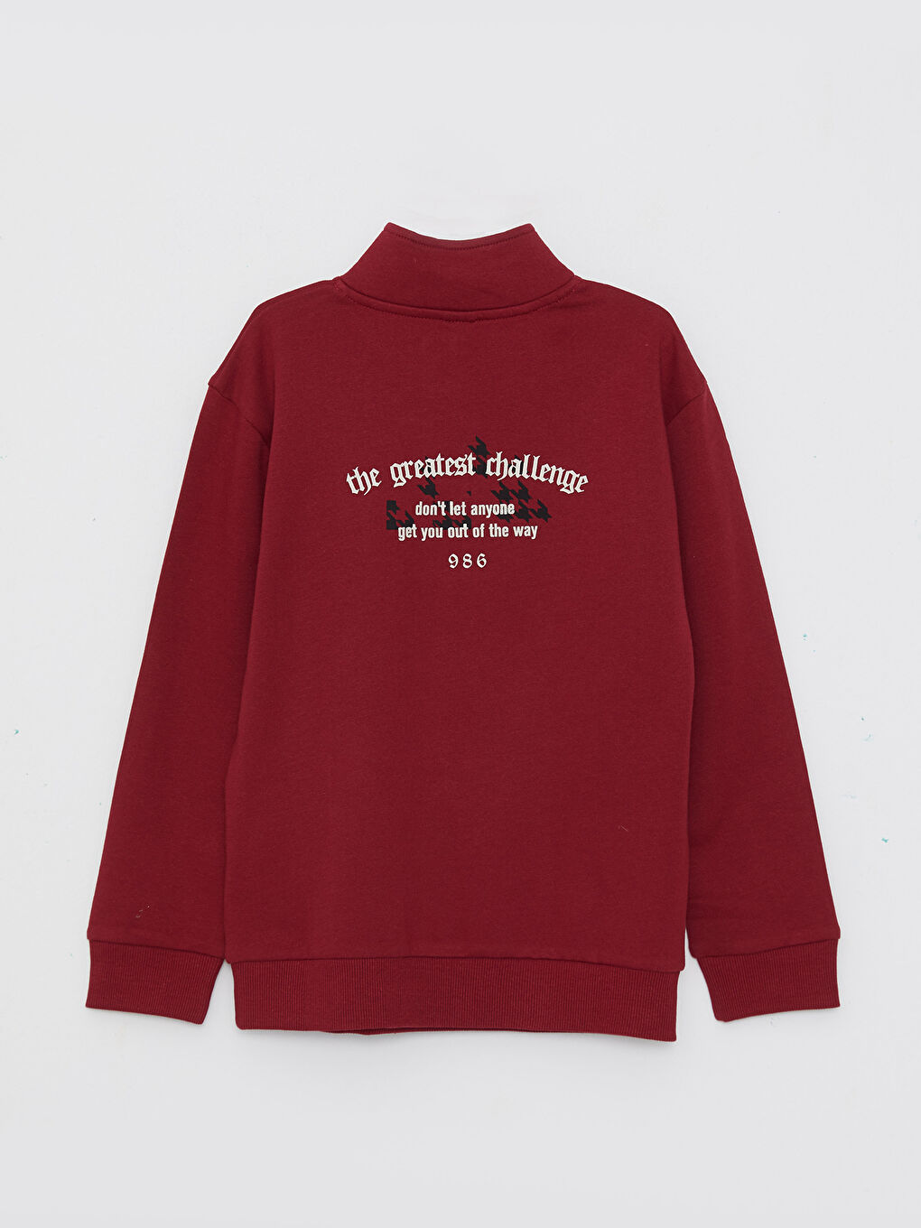 Stand Collar Printed Long Sleeve Boy Sweatshirt-1