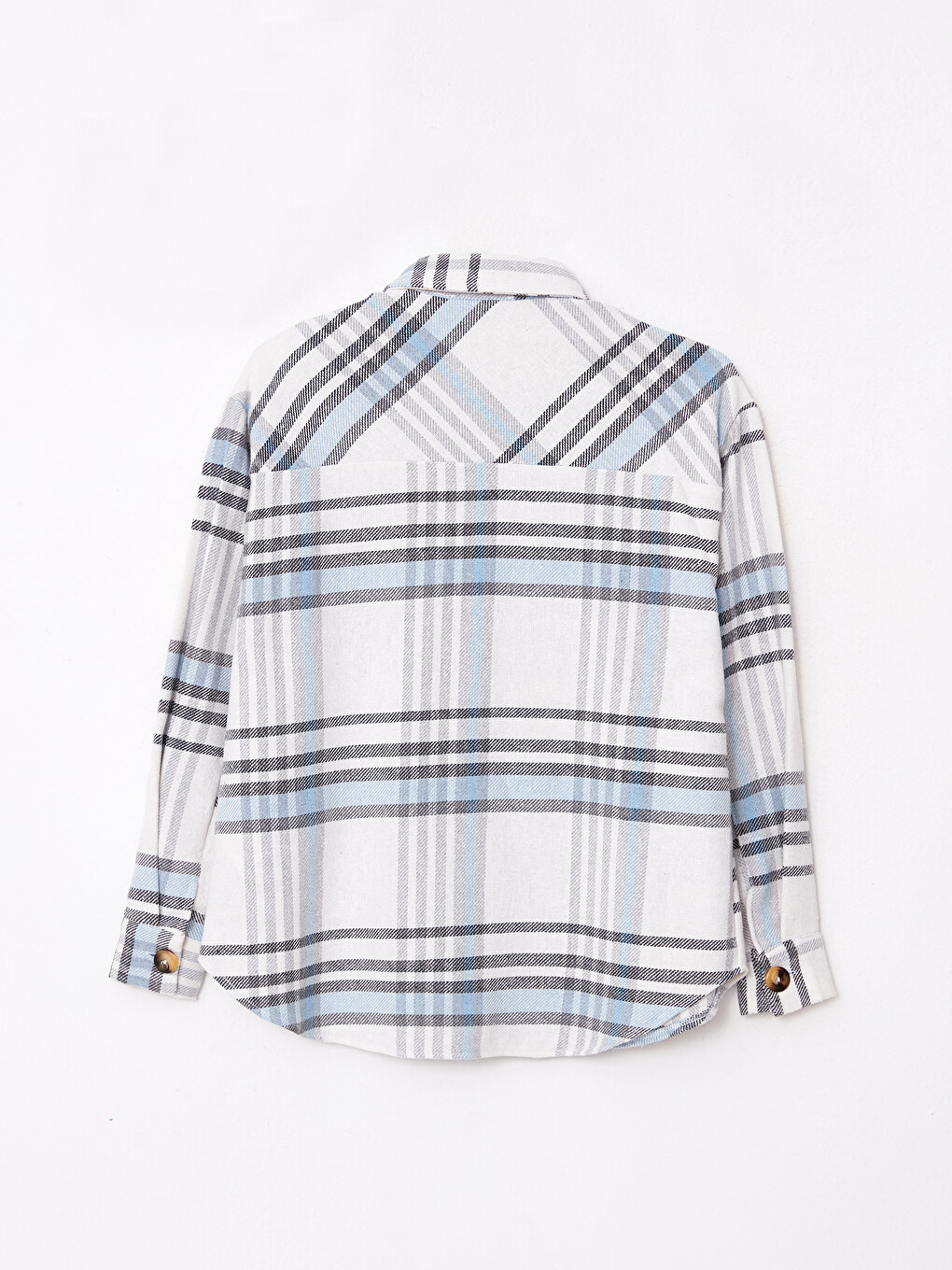 Buttoned Regular Long Sleeve Gabardine Maternity Shirt Jacket-9