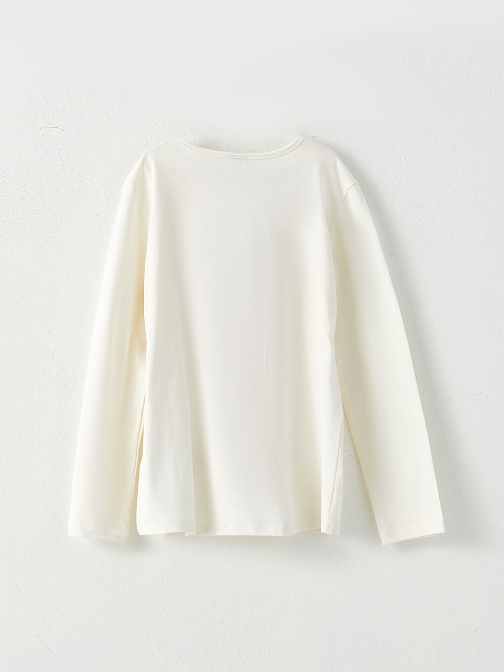 Crew Neck Printed Long Sleeve Cotton Girl T-shirt-1