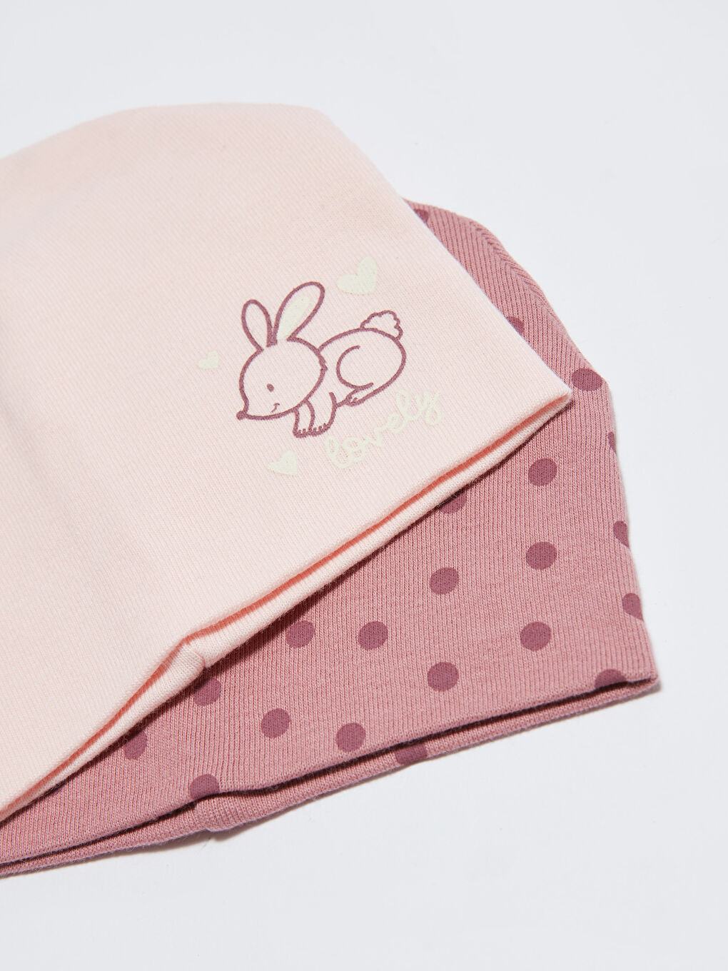 Patterned Baby Girl Beanie 2 Pieces-2