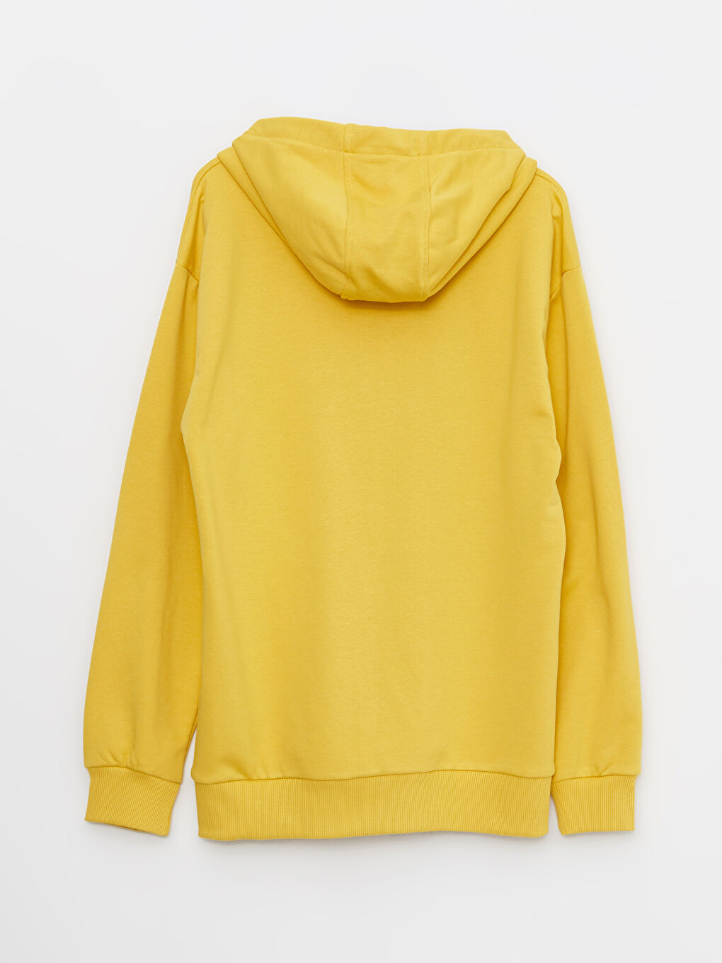 Sarı Uzun Kollu Baskılı Erkek Hoodie-6