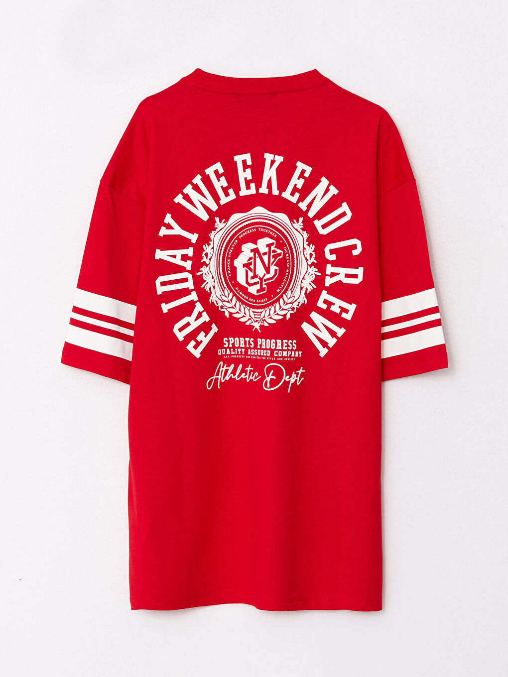 Kırmızı Bisiklet Yaka Kısa Kollu Baskılı Penye Erkek Tişört-6