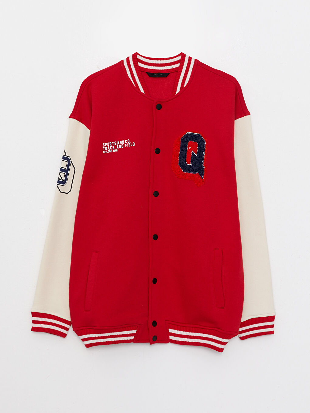 Свободная Толстая Куртка-Бомбер Колледж с Длинным Рукавом для Мужчин-9