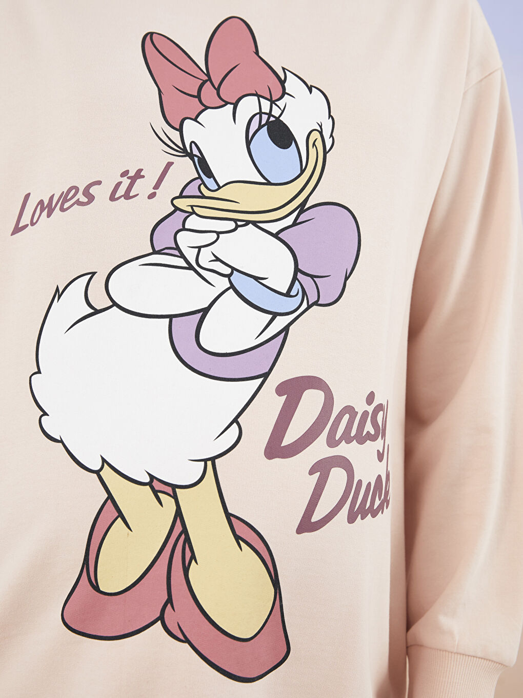 LCWAIKIKI Maternity Kapüşonlu Daisy Duck Baskılı Uzun Kollu Hamile Sweatshirt -W2AG84Z8-G2J