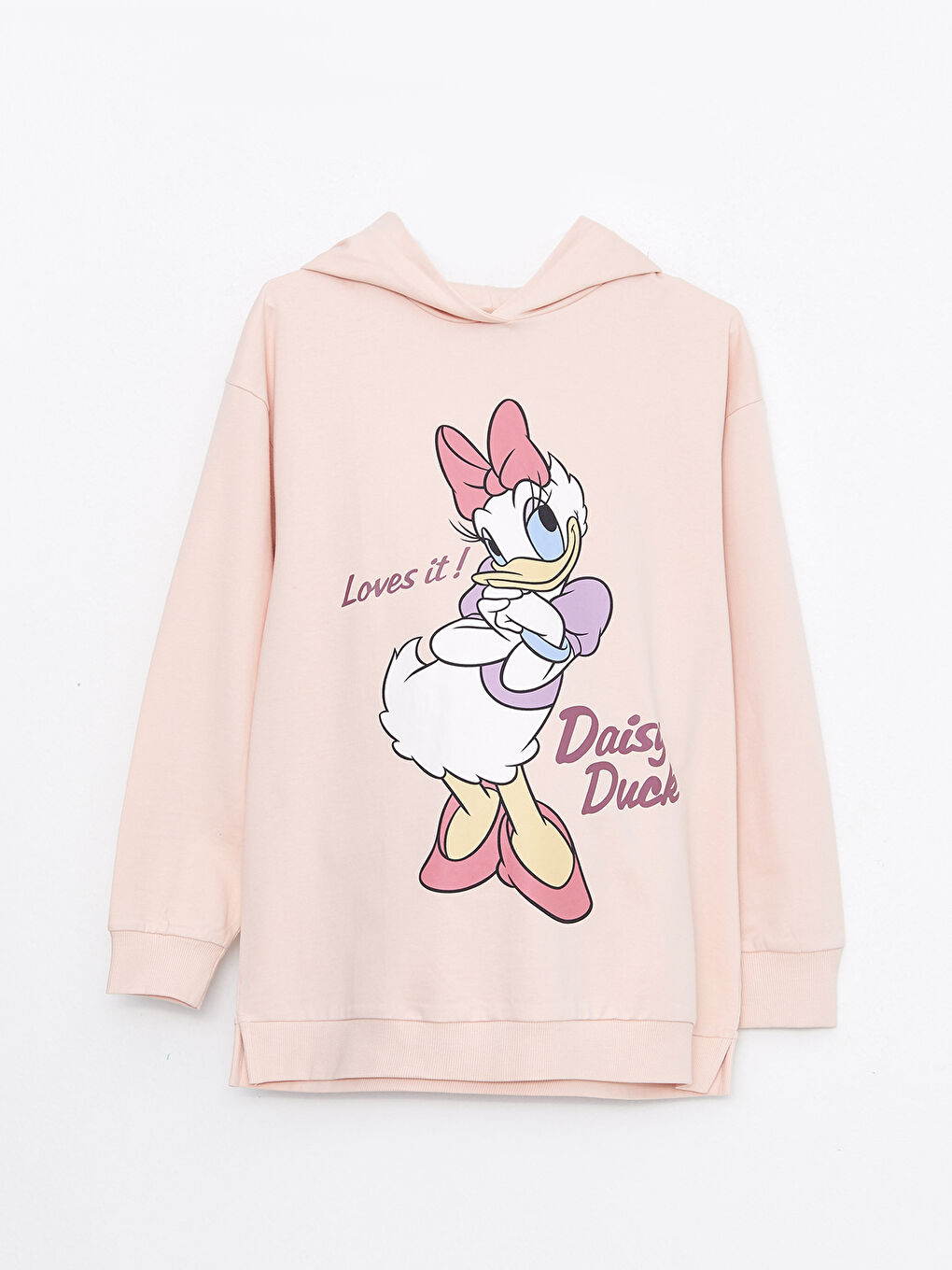 LCWAIKIKI Maternity Kapüşonlu Daisy Duck Baskılı Uzun Kollu Hamile Sweatshirt -W2AG84Z8-G2J