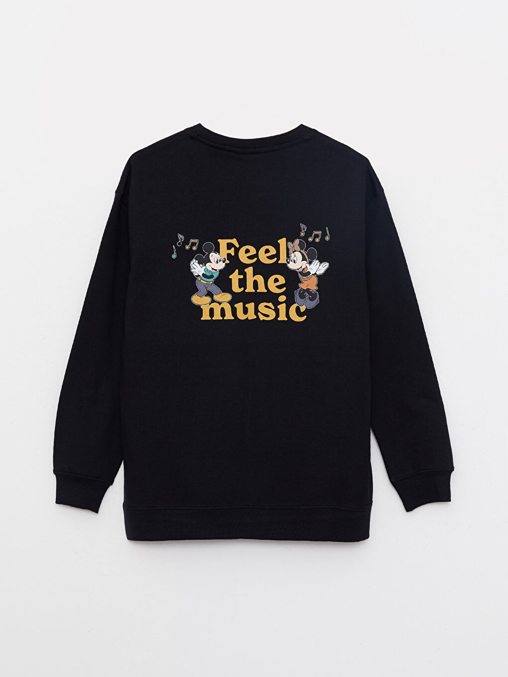 LCWAIKIKI Maternity Yeni Siyah Bisiklet Yaka Mickey Mouse Baskılı Uzun Kollu Hamile Sweatshirt - 6