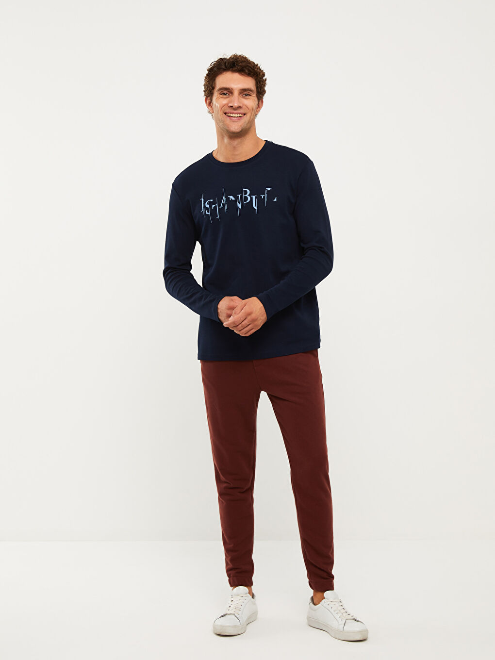 Kahverengi Slim Fit Erkek Jogger Eşofman Altı-1