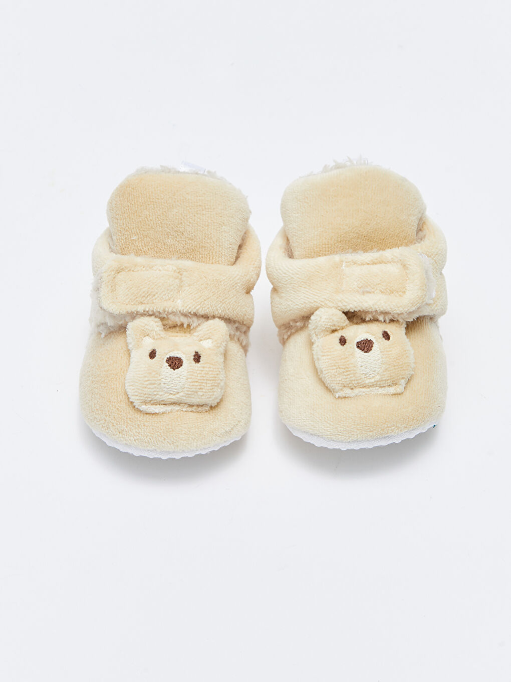 Bej Nakış Detaylı Aplikeli Yürüme Öncesi Erkek Bebek Ev Botu-2