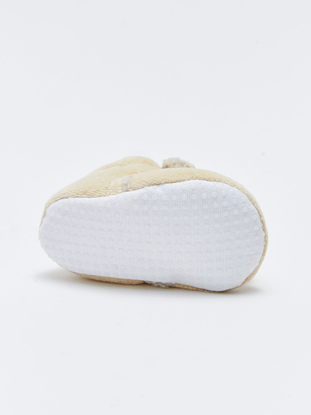 Bej Nakış Detaylı Aplikeli Yürüme Öncesi Erkek Bebek Ev Botu-3