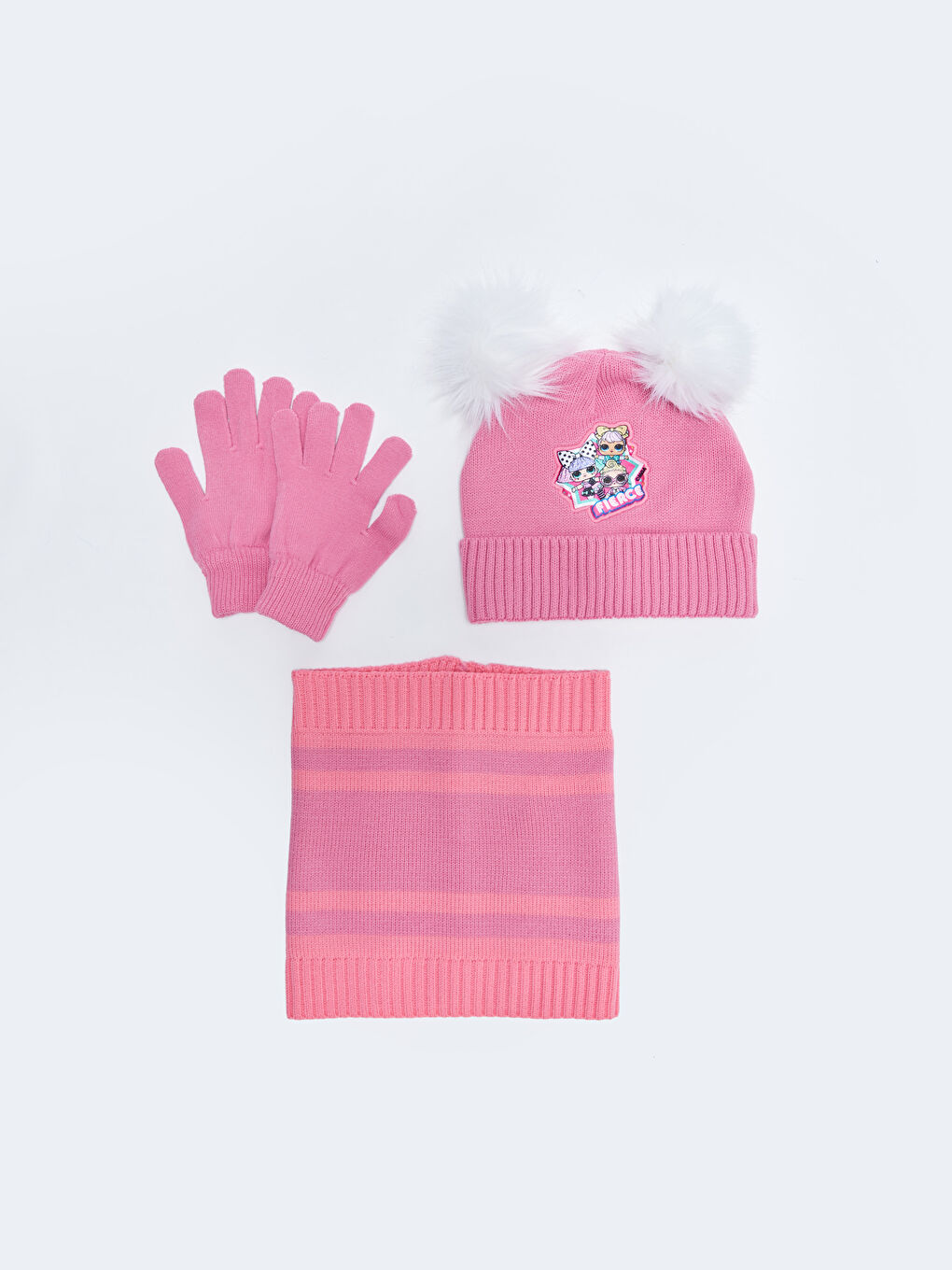 LC Waikiki ROZE Šal, kapa i rukavice set Devojka -W2AH03Z4-QZ2