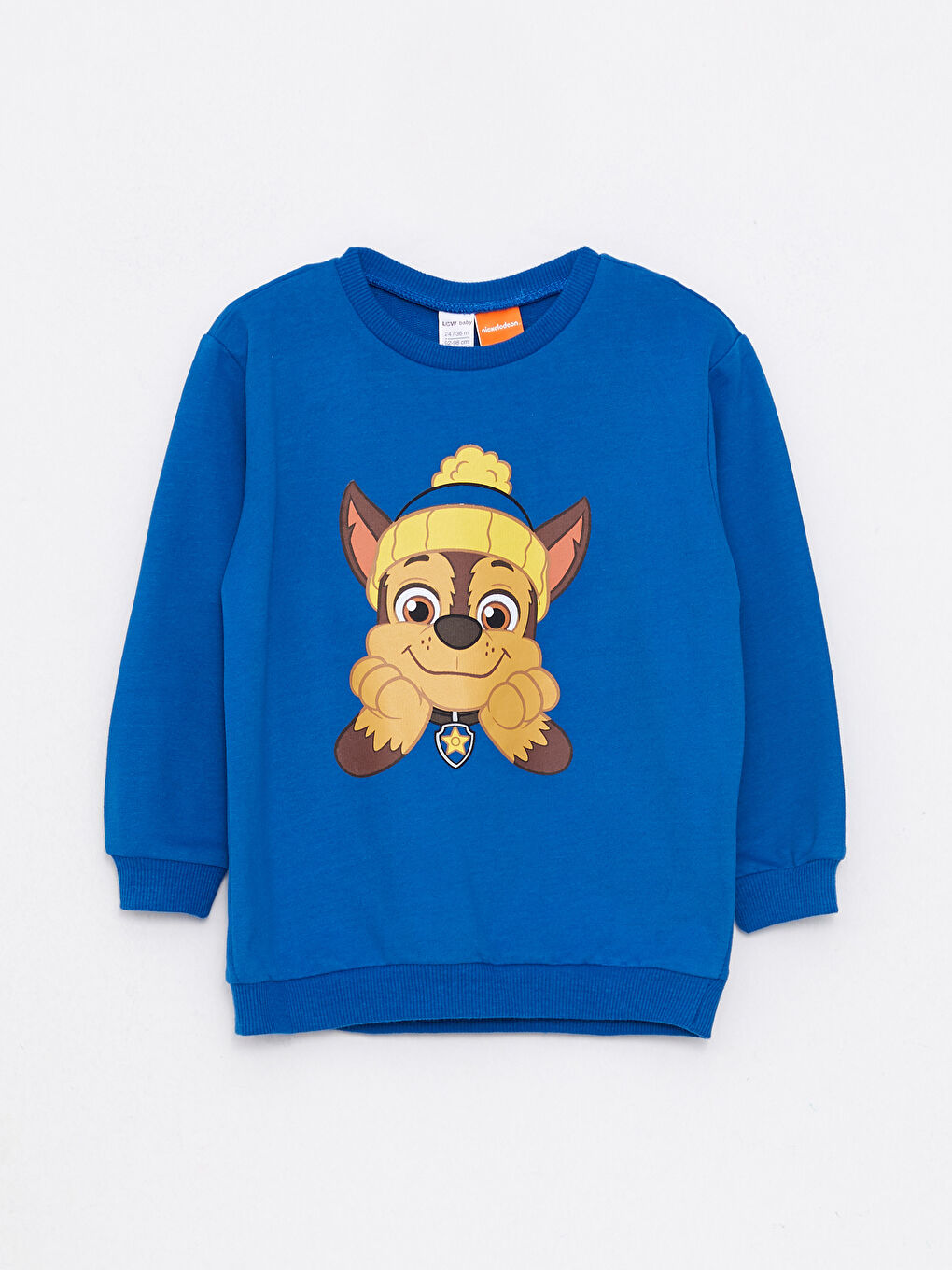 LCW baby Mavi Bisiklet Yaka Uzun Kollu Paw Patrol Baskılı Erkek Bebek Sweatshirt ve Pantolon 2'li Takım - 1