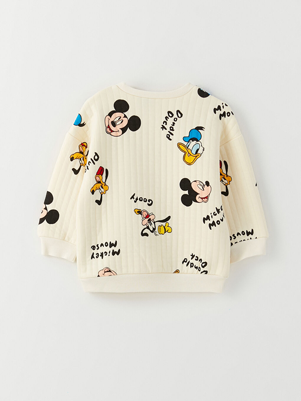 Bej Bisiklet Yaka Uzun Kollu Disney Baskılı Erkek Bebek Sweatshirt-3