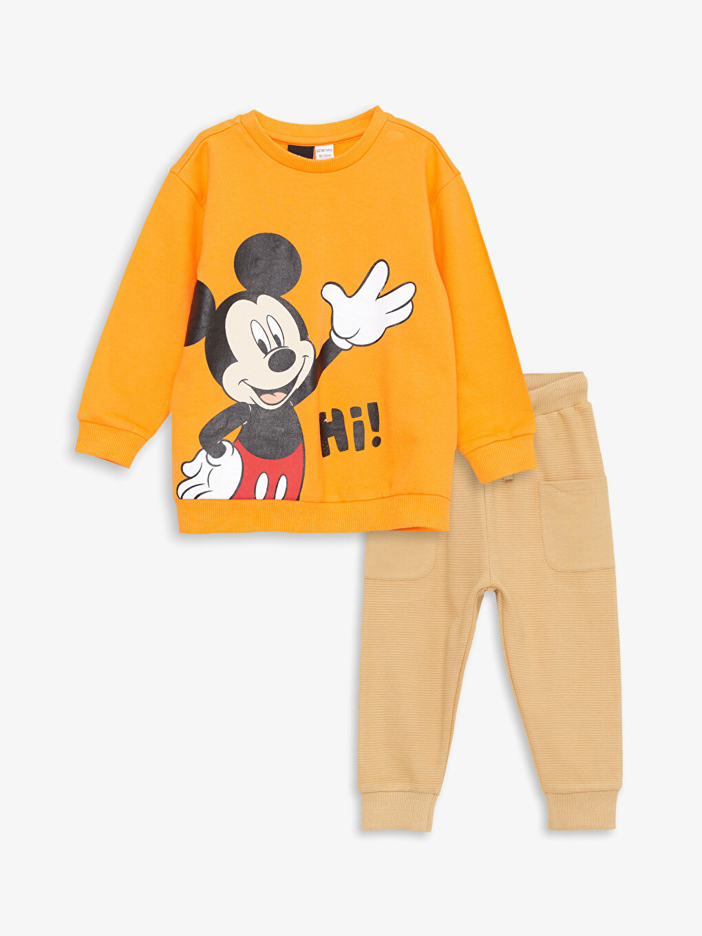 LCW baby Crew Neck Long Sleeve Mickey Mouse Printed Baby