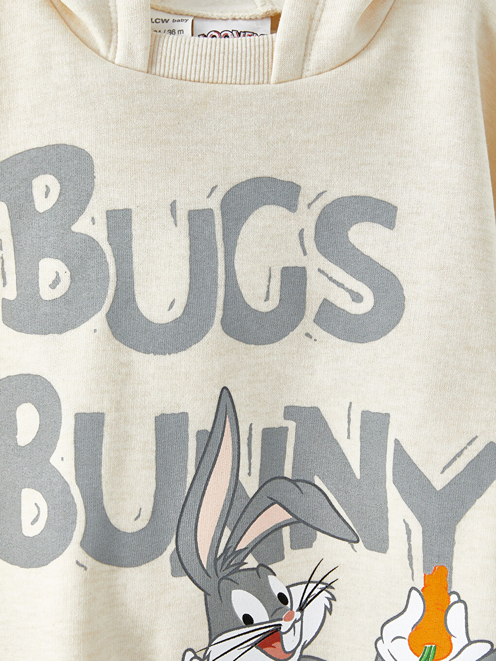Long Sleeve Bugs Bunny Printed Baby Boy Hoodie-1