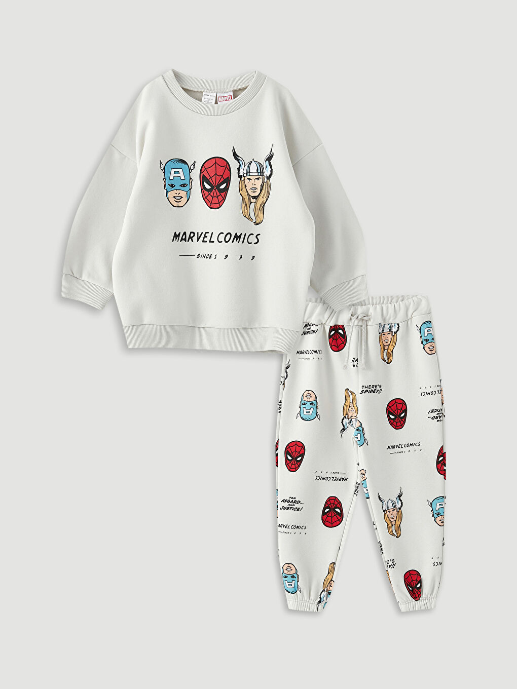 Crew Neck Long Sleeve Avengers Printed Baby Boy Sweatshirt and Pants 2-Pack Set-4