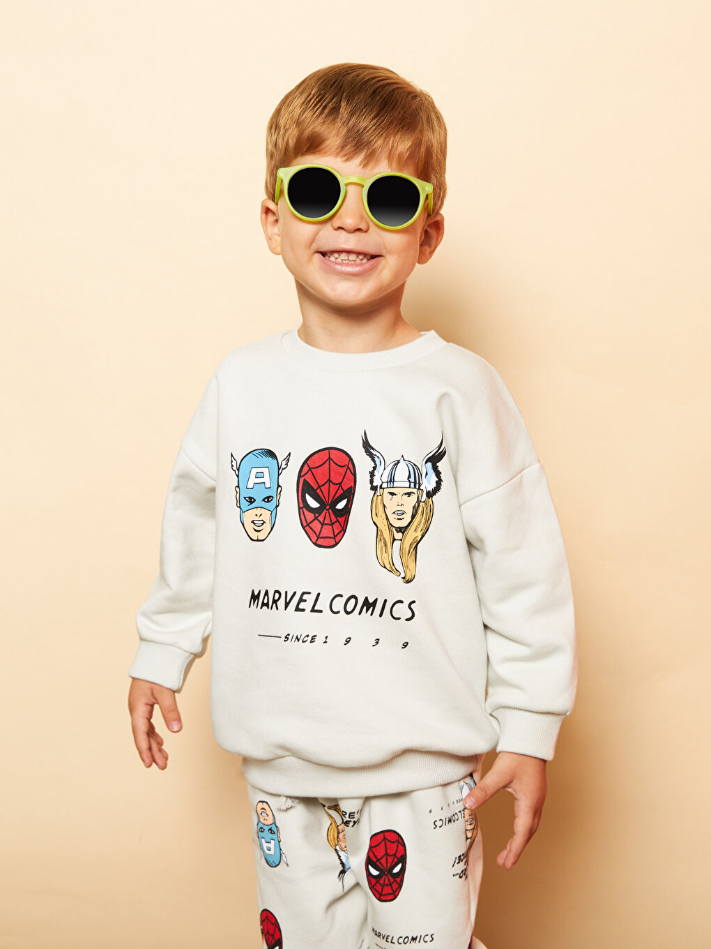 Crew Neck Long Sleeve Avengers Printed Baby Boy Sweatshirt and Pants 2-Pack Set-2