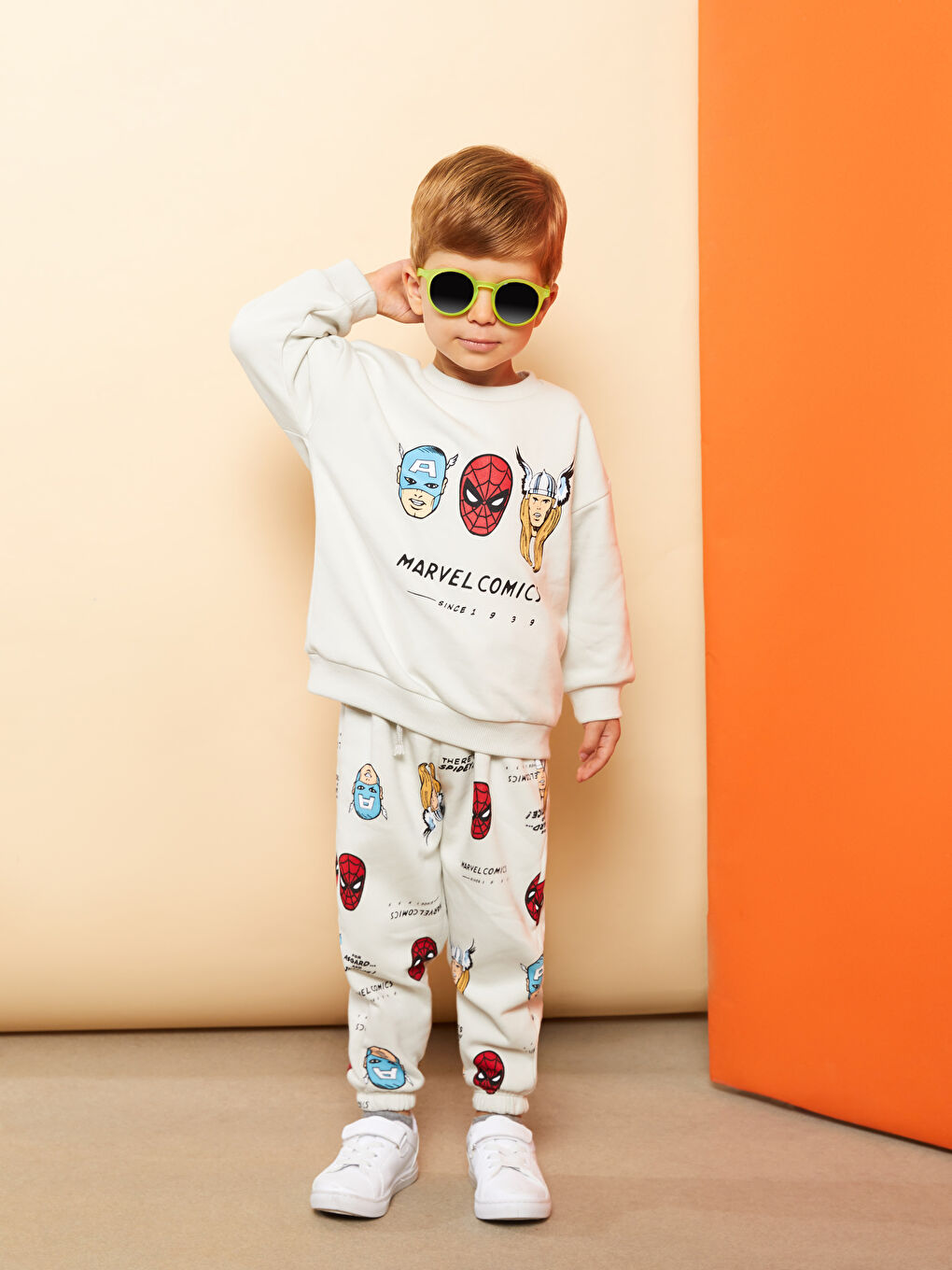 Crew Neck Long Sleeve Avengers Printed Baby Boy Sweatshirt and Pants 2-Pack Set-3