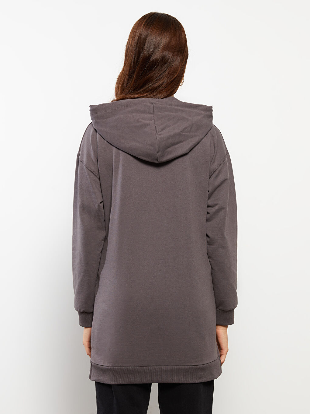 LCWAIKIKI Maternity Hooded Mickey Mouse Printed Long Sleeve Maternity Sweatshirt Tunic -W2AH60Z8-HMC