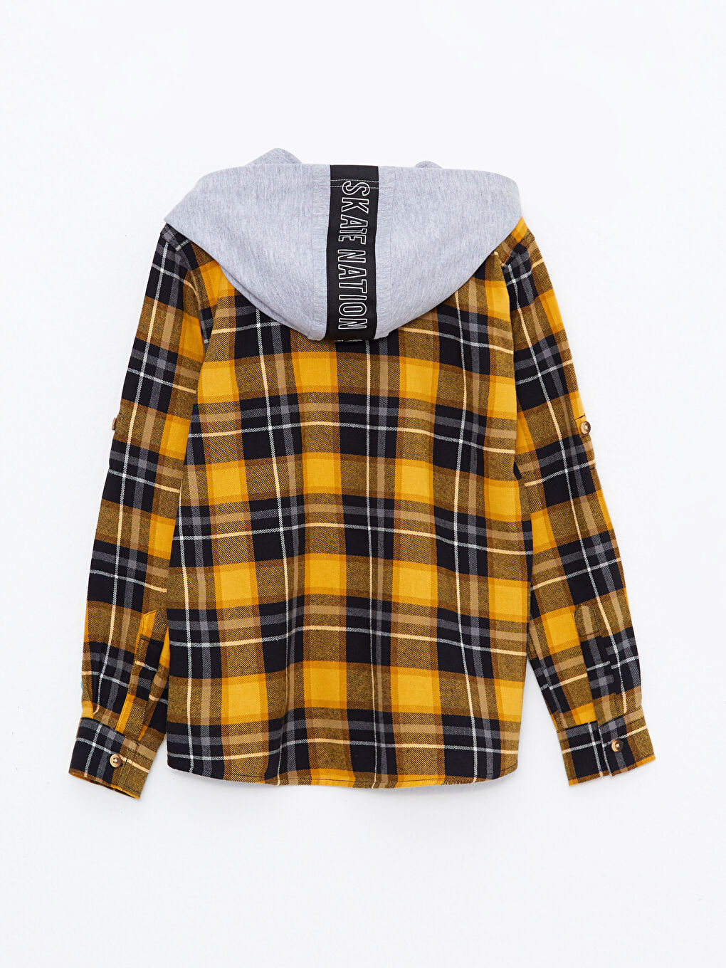 LCW Kids Hooded Plaid Long Sleeve Boy Shirt -W2AH76Z4-LQ4