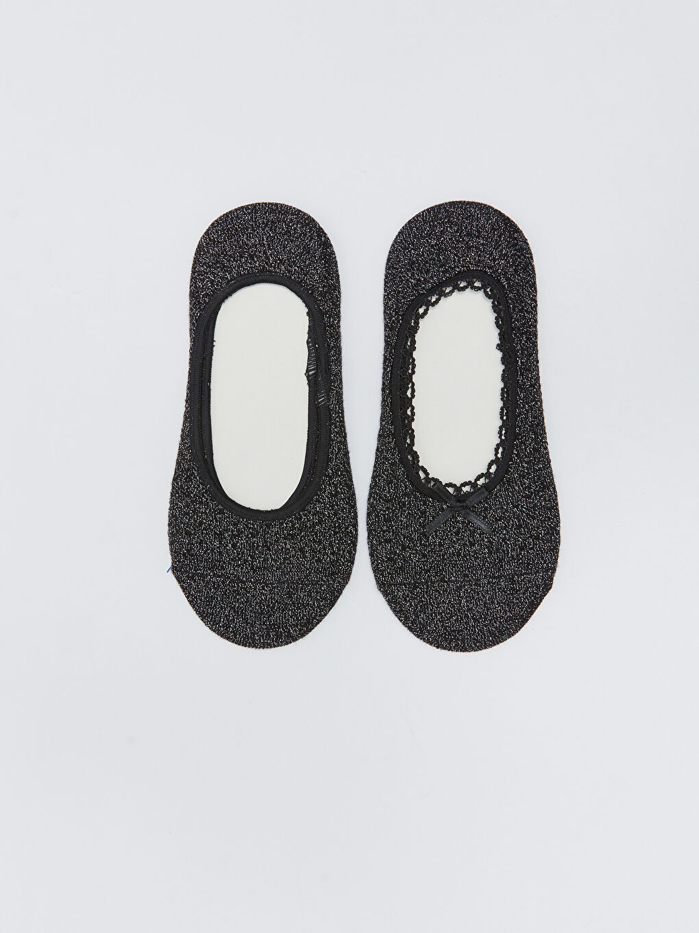 Siyah Simli Kadın Babet Çorap 2'li Paket-1