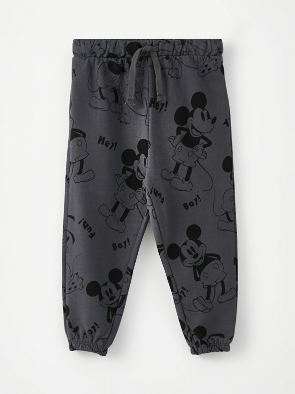 Gri Mickey Mouse Baskılı Uzun Kollu Erkek Bebek 3'lü Takım-3