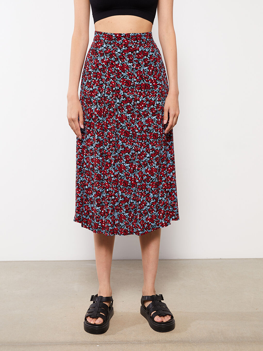 LCW Vision Patterned Viscose Women's Skirt -W2AI38Z8-LQQ