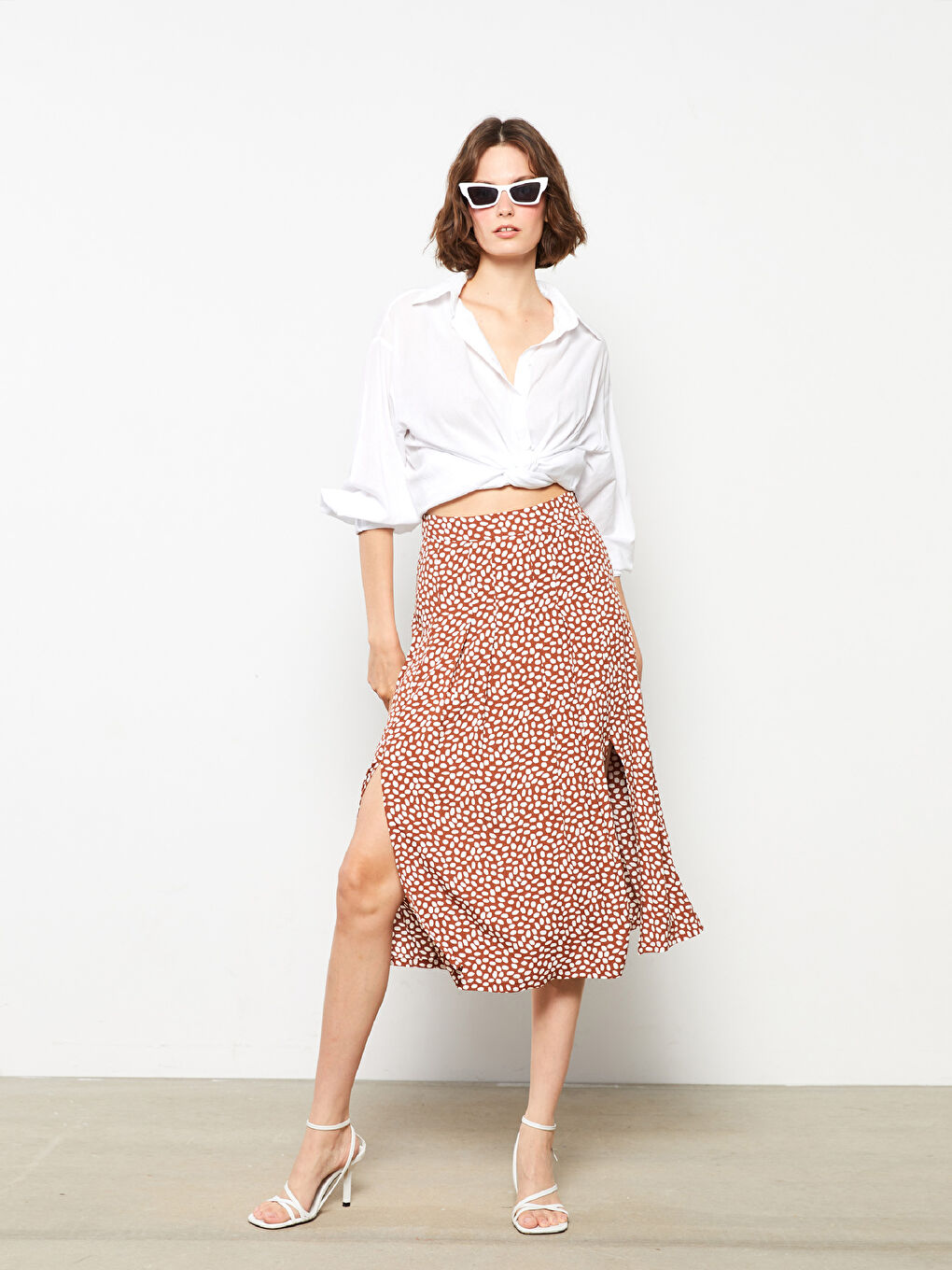 LCW Vision Patterned Viscose Women's Skirt -W2AI38Z8-LQY