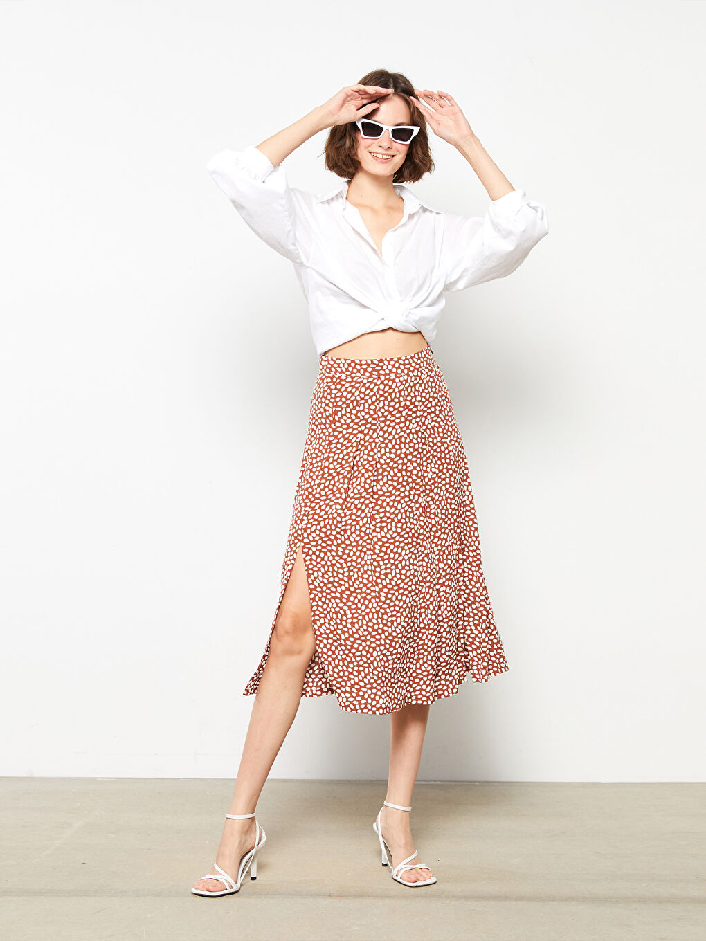 LCW Vision Patterned Viscose Women's Skirt -W2AI38Z8-LQY