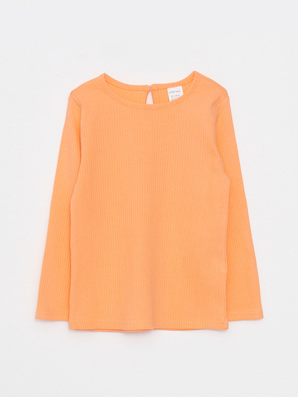 Crew Neck Long Sleeve Cotton Basic Baby Girl T-shirt