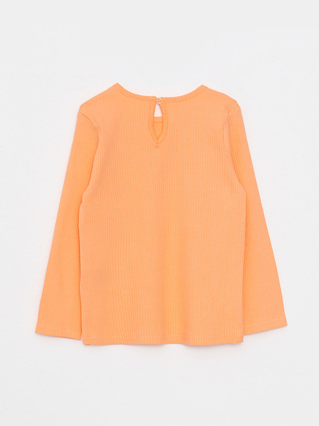 Crew Neck Long Sleeve Cotton Basic Baby Girl T-shirt-1