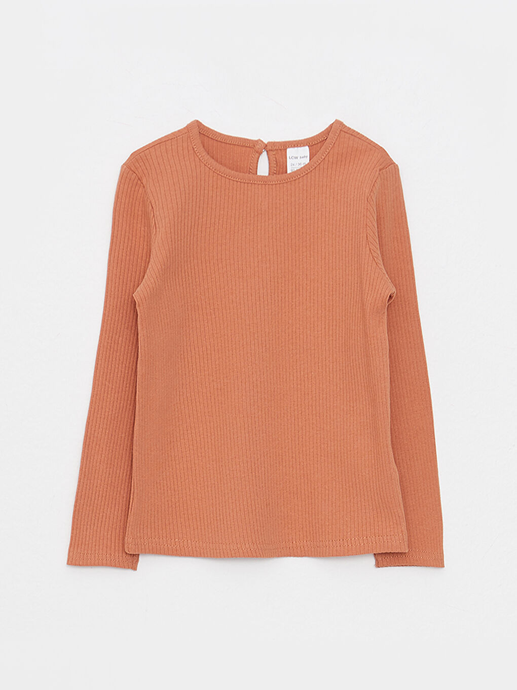 Crew Neck Long Sleeve Cotton Basic Baby Girl T-shirt