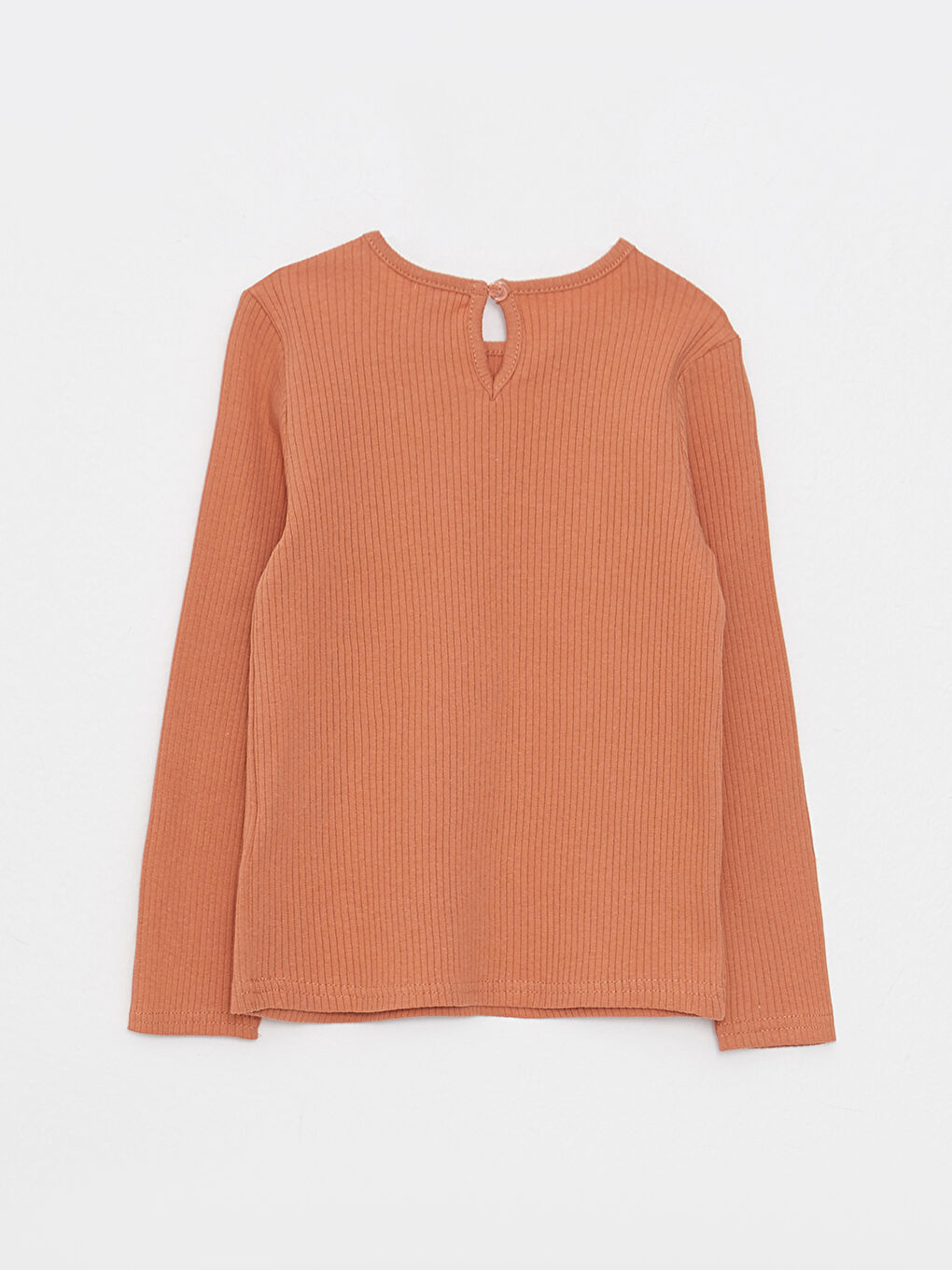 Crew Neck Long Sleeve Cotton Basic Baby Girl T-shirt-1