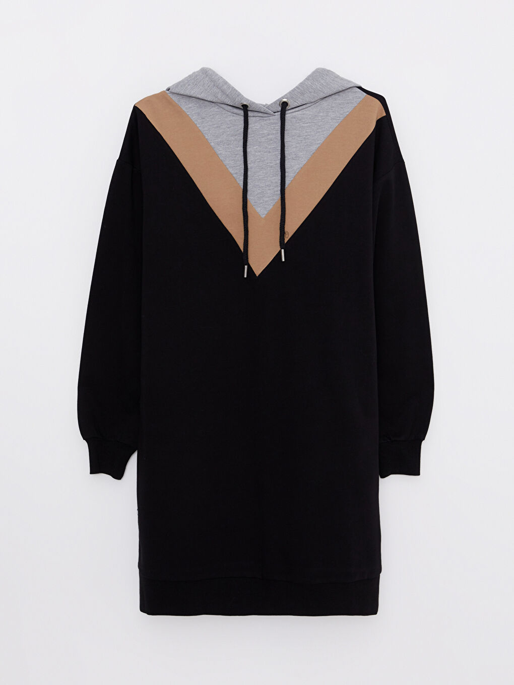 Hooded Collar Color Block Long Sleeve Women's Sweatshirt Tunic-5