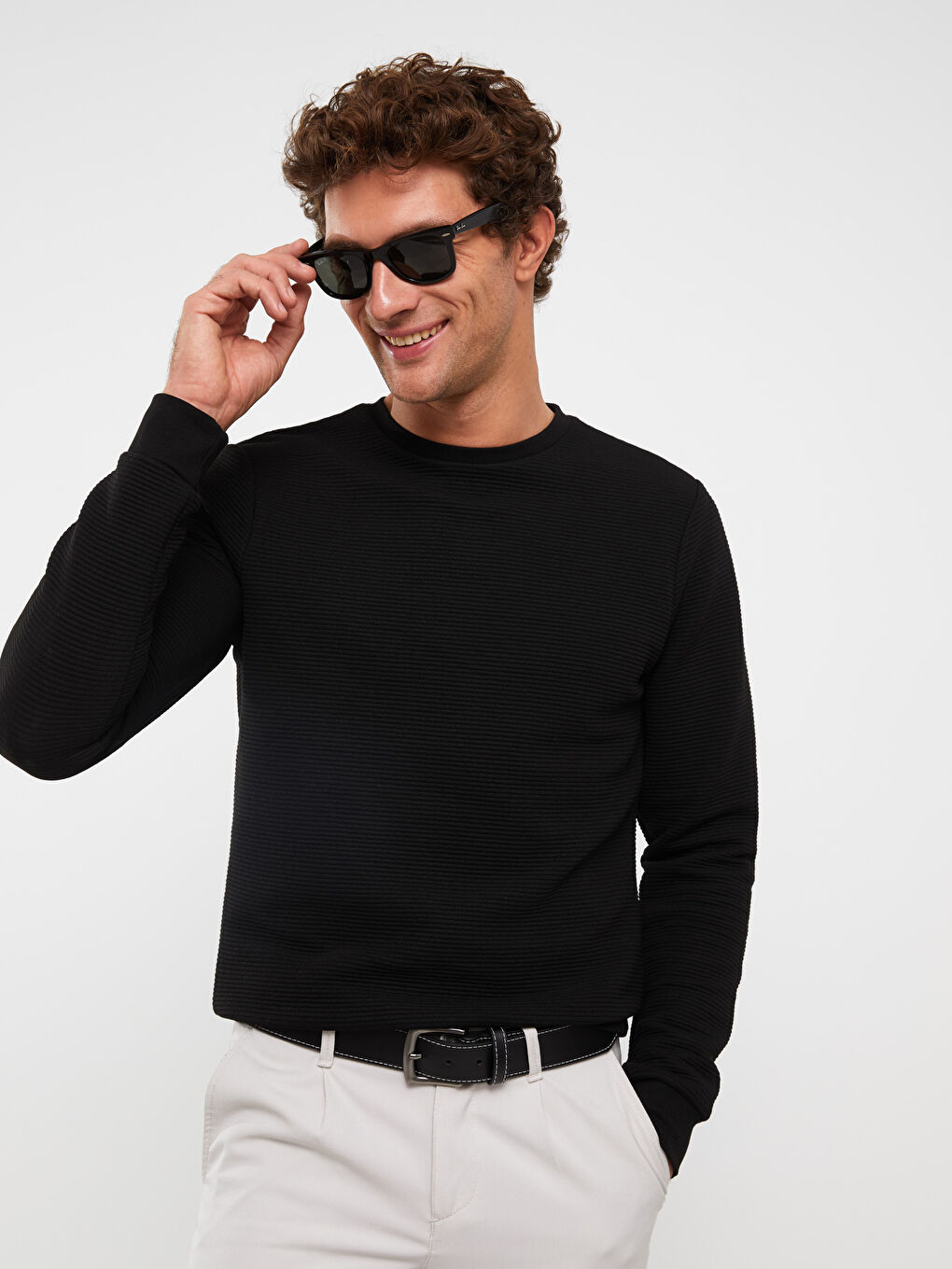 Hanorac cu Mânecă Lungă și Guler Rotund pentru Bărbați