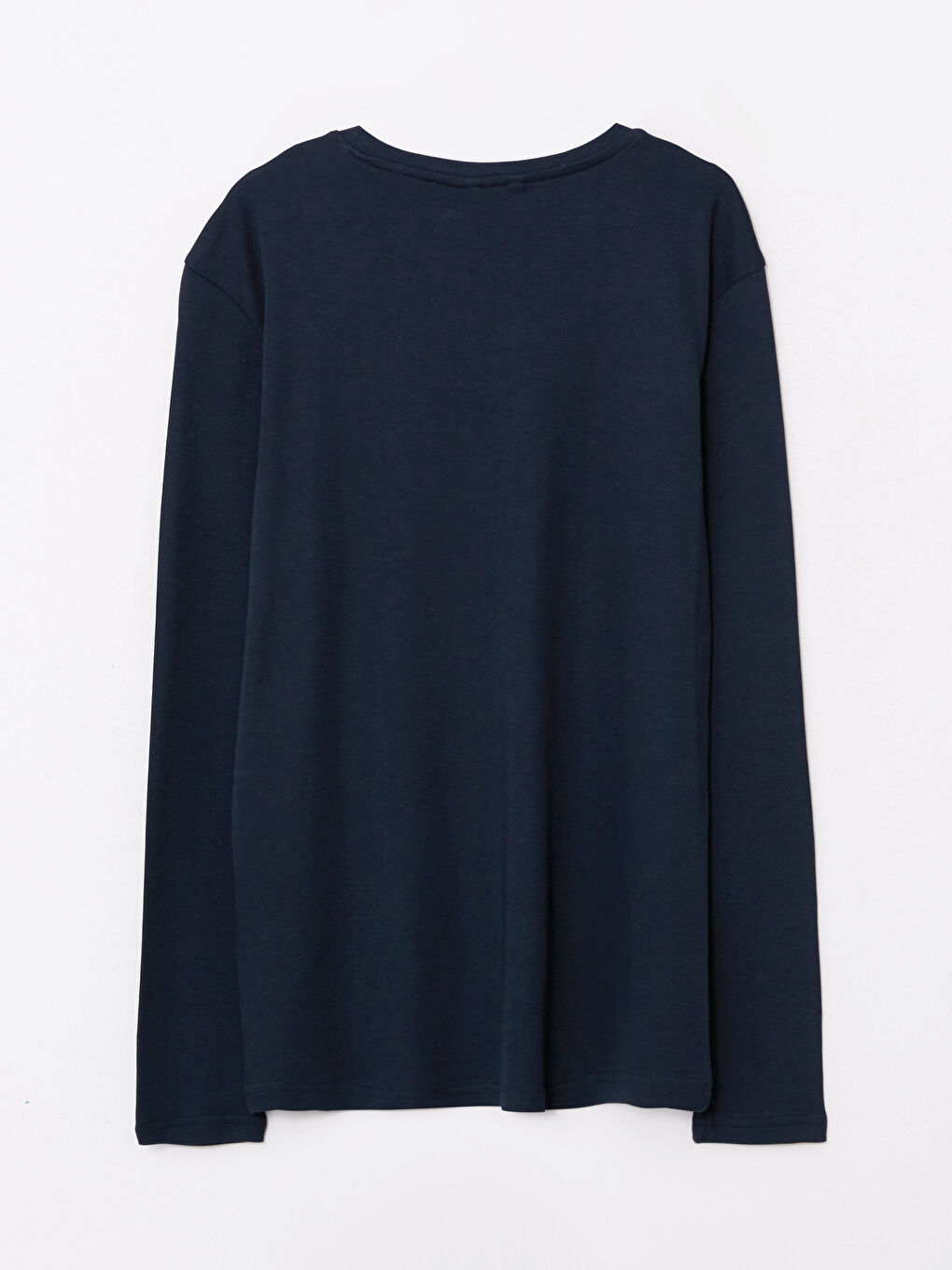 Lacivert Bisiklet Yaka Uzun Kollu Erkek Tişört-6