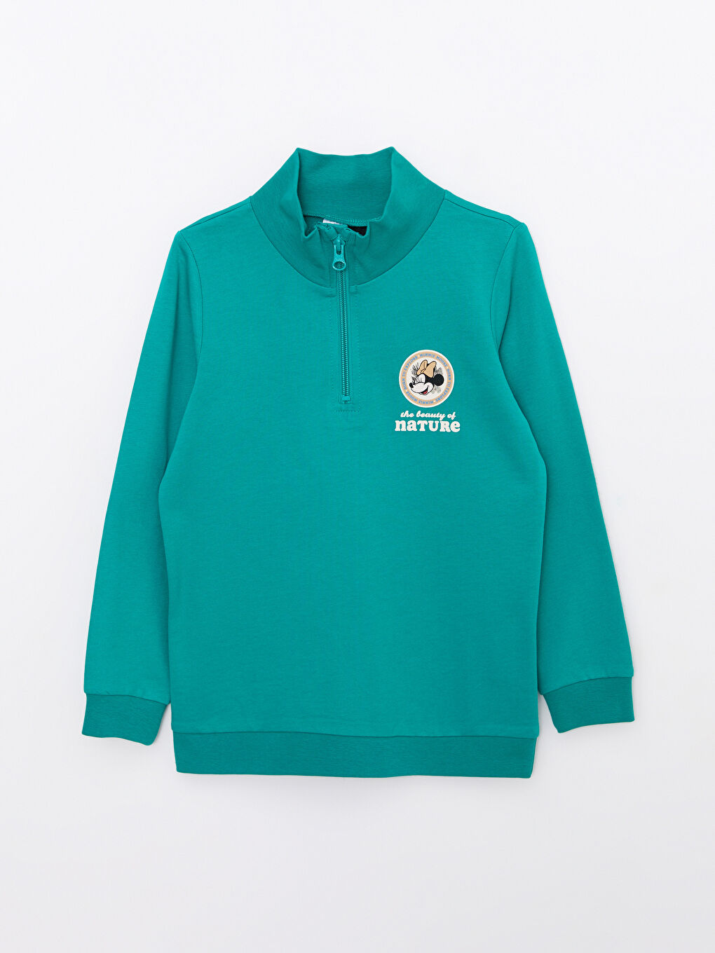 Set De Pijama Fată Cu Mânecă Lungă, Imprimat Minnie Mouse, Cu Guler Înalt-1