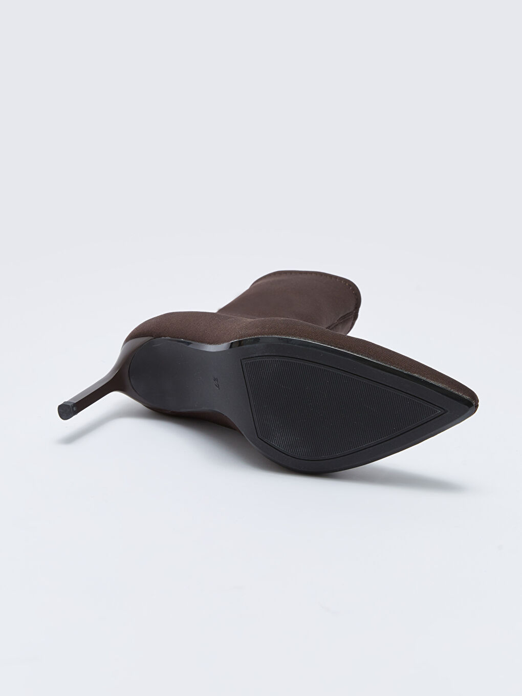 Kahverengi Kadın Topuklu Çorap Bot-3