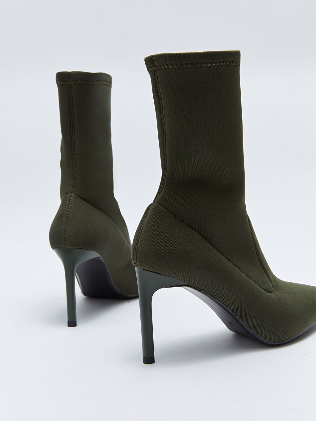 Haki Kadın Topuklu Çorap Bot-8