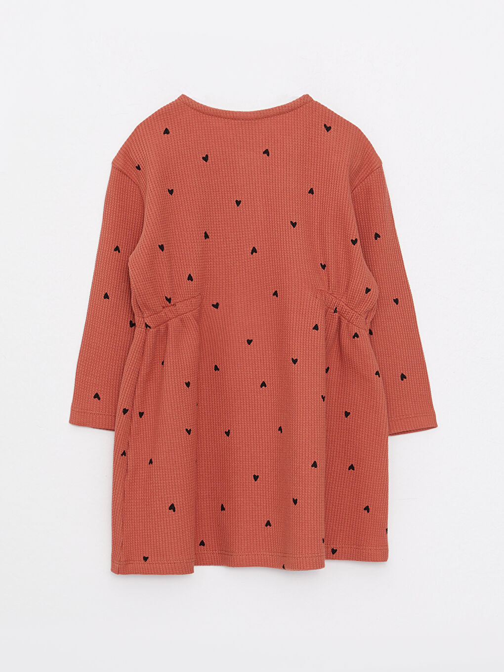 Crew Neck Long Sleeve Printed Cotton Baby Girl Dress-1