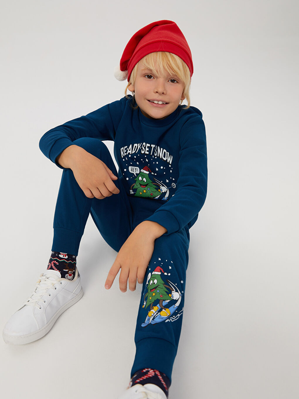 Crew Neck New Year Themed Long Sleeve Boy Sweatshirt -W2AJ81Z4-JT1